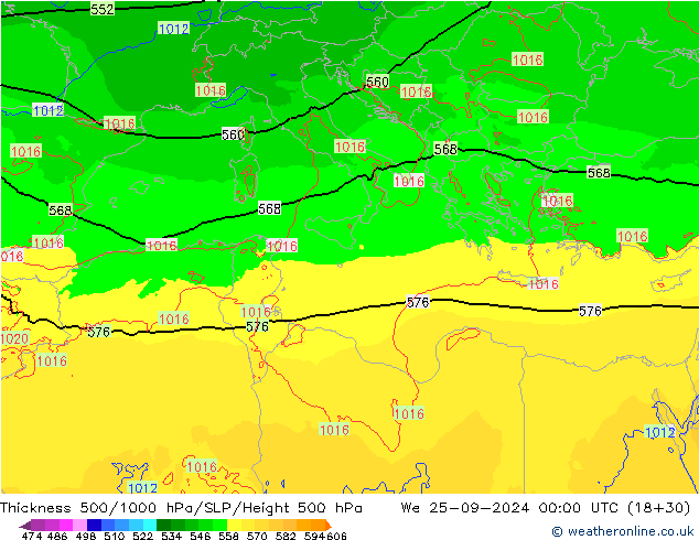 Thck 500-1000hPa Arpege-eu  25.09.2024 00 UTC