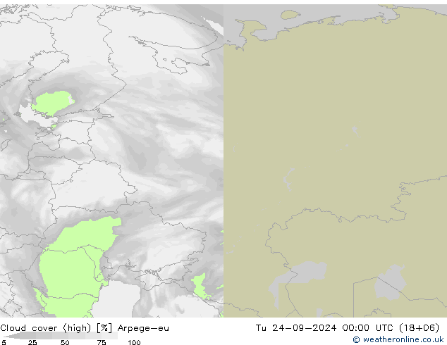 Nuages (élevé) Arpege-eu mar 24.09.2024 00 UTC