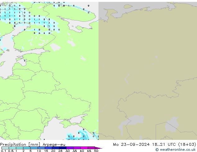 Neerslag Arpege-eu ma 23.09.2024 21 UTC