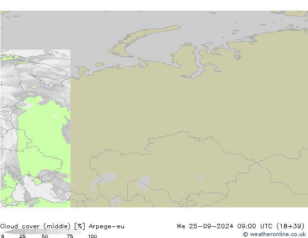 Nubi medie Arpege-eu mer 25.09.2024 09 UTC