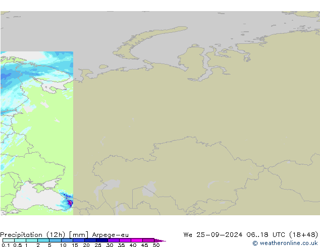 Nied. akkumuliert (12Std) Arpege-eu Mi 25.09.2024 18 UTC