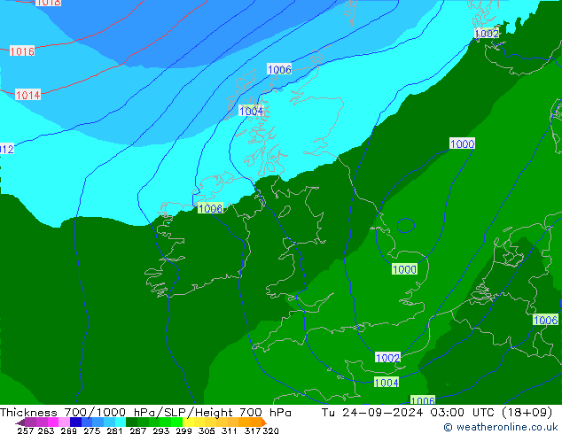 Thck 700-1000 hPa Arpege-eu mar 24.09.2024 03 UTC