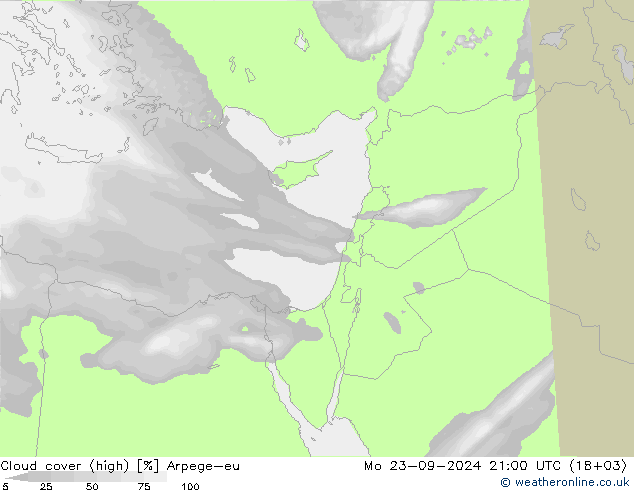 Bulutlar (yüksek) Arpege-eu Pzt 23.09.2024 21 UTC