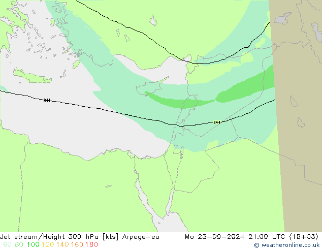 Corriente en chorro Arpege-eu lun 23.09.2024 21 UTC