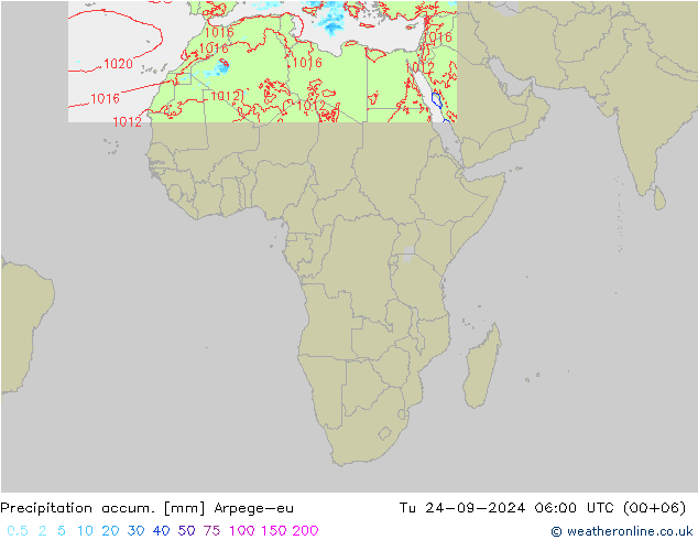 Precipitación acum. Arpege-eu mar 24.09.2024 06 UTC