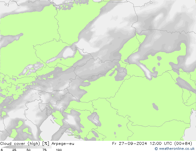 облака (средний) Arpege-eu пт 27.09.2024 12 UTC