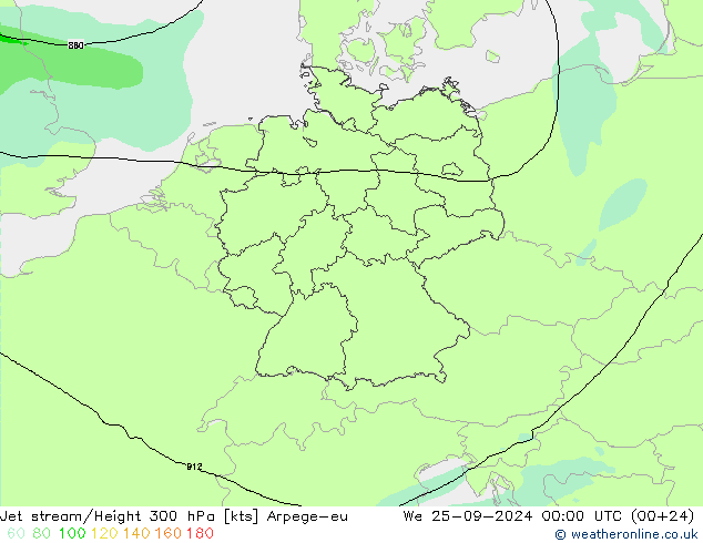 Jet Akımları Arpege-eu Çar 25.09.2024 00 UTC