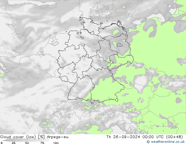 облака (низкий) Arpege-eu чт 26.09.2024 00 UTC