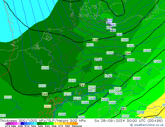 Thck 500-1000hPa Arpege-eu Sa 28.09.2024 00 UTC