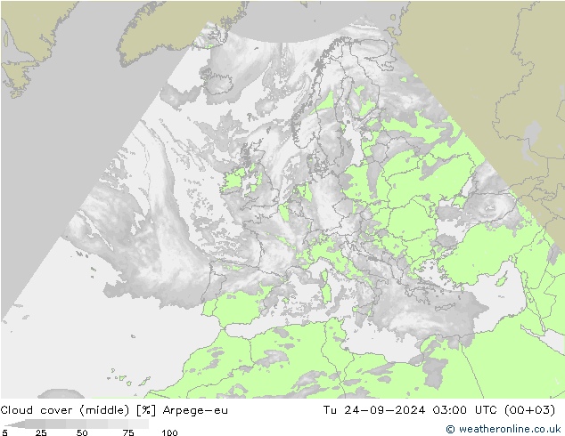 облака (средний) Arpege-eu вт 24.09.2024 03 UTC