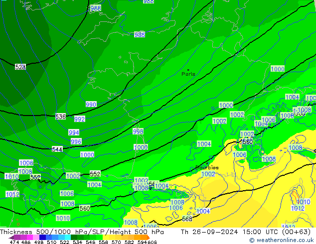 Thck 500-1000hPa Arpege-eu jeu 26.09.2024 15 UTC