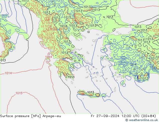 Luchtdruk (Grond) Arpege-eu vr 27.09.2024 12 UTC