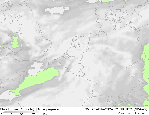 облака (средний) Arpege-eu ср 25.09.2024 21 UTC