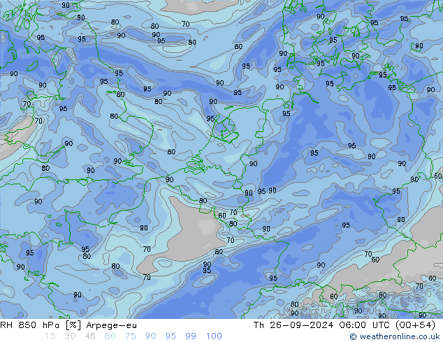 850 hPa Nispi Nem Arpege-eu Per 26.09.2024 06 UTC