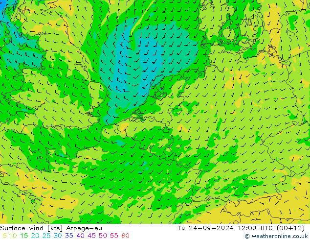 Bodenwind Arpege-eu Di 24.09.2024 12 UTC