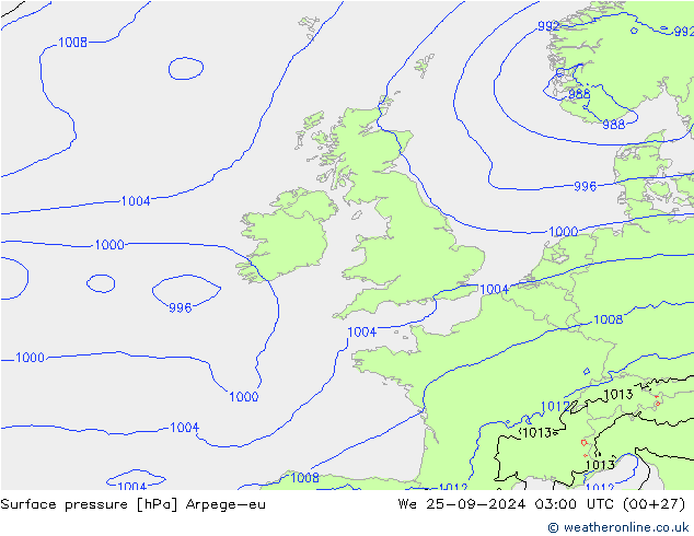 pression de l'air Arpege-eu mer 25.09.2024 03 UTC