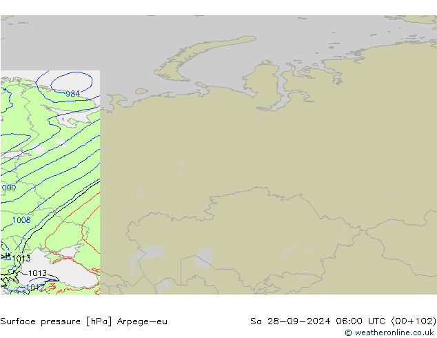 ciśnienie Arpege-eu so. 28.09.2024 06 UTC