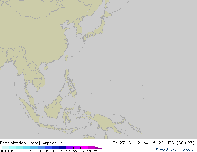 осадки Arpege-eu пт 27.09.2024 21 UTC