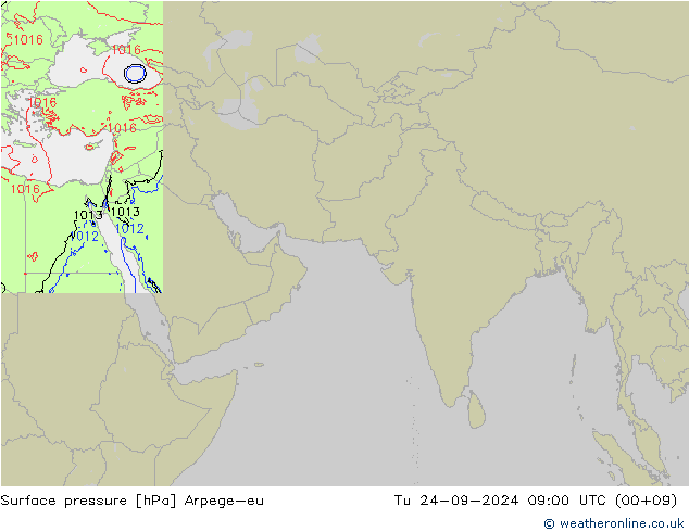 Yer basıncı Arpege-eu Sa 24.09.2024 09 UTC