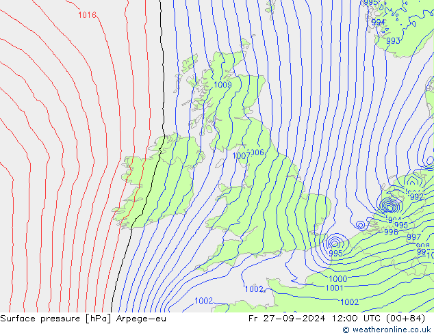 ciśnienie Arpege-eu pt. 27.09.2024 12 UTC