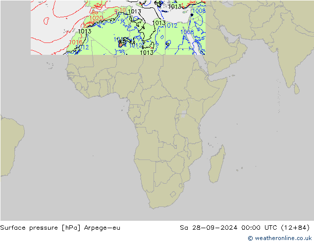 Surface pressure Arpege-eu Sa 28.09.2024 00 UTC