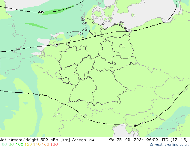 Jet Akımları Arpege-eu Çar 25.09.2024 06 UTC