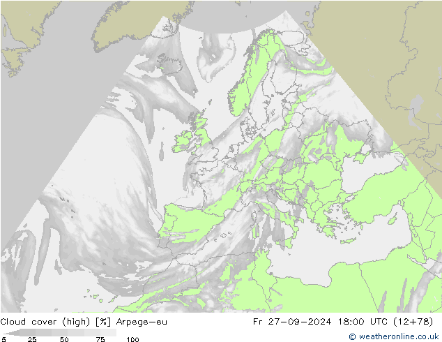 Bewolking (Hoog) Arpege-eu vr 27.09.2024 18 UTC