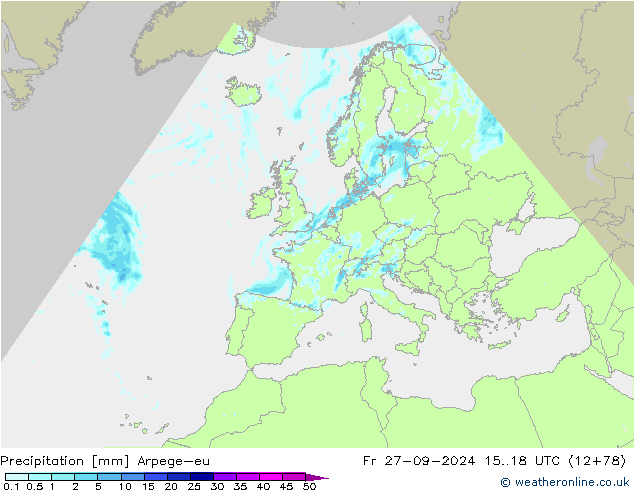 Precipitation Arpege-eu Fr 27.09.2024 18 UTC