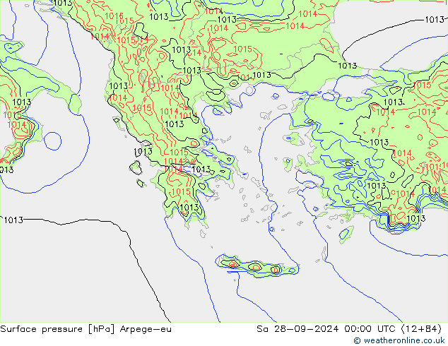 pression de l'air Arpege-eu sam 28.09.2024 00 UTC