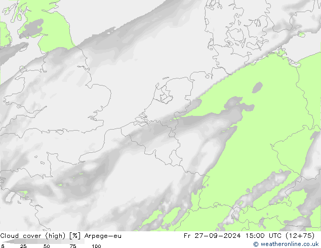 zachmurzenie (wysokie) Arpege-eu pt. 27.09.2024 15 UTC