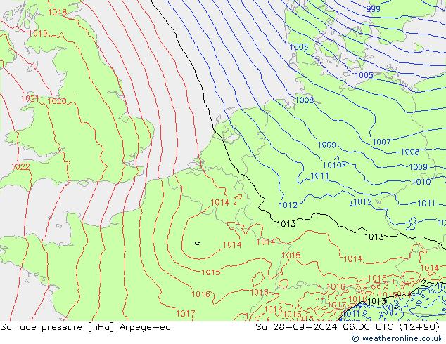 Luchtdruk (Grond) Arpege-eu za 28.09.2024 06 UTC