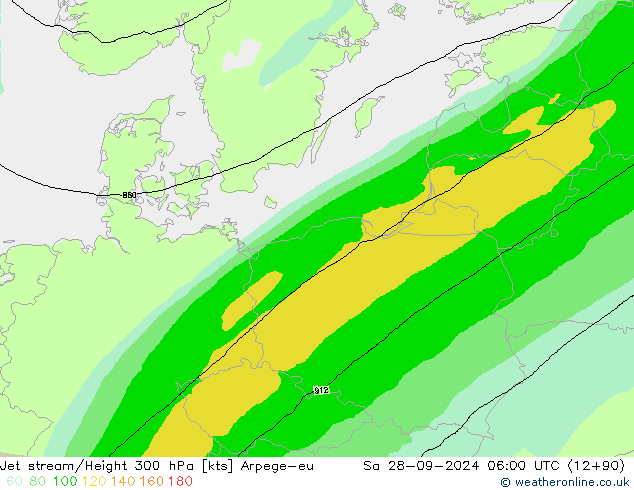 Corriente en chorro Arpege-eu sáb 28.09.2024 06 UTC