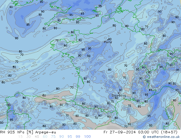 RV 925 hPa Arpege-eu vr 27.09.2024 03 UTC