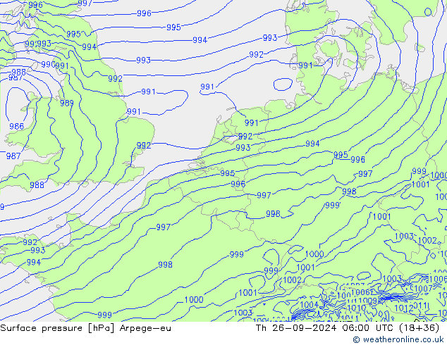 Bodendruck Arpege-eu Do 26.09.2024 06 UTC