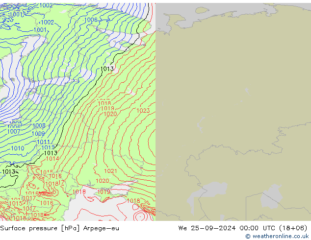 Surface pressure Arpege-eu We 25.09.2024 00 UTC