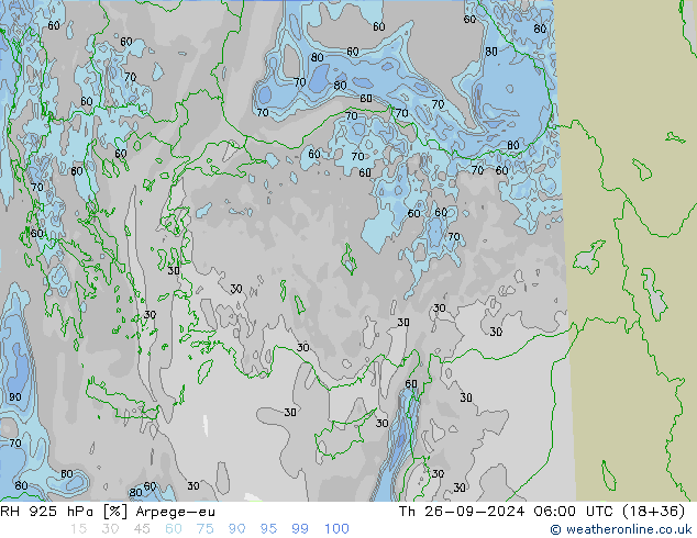 RV 925 hPa Arpege-eu do 26.09.2024 06 UTC