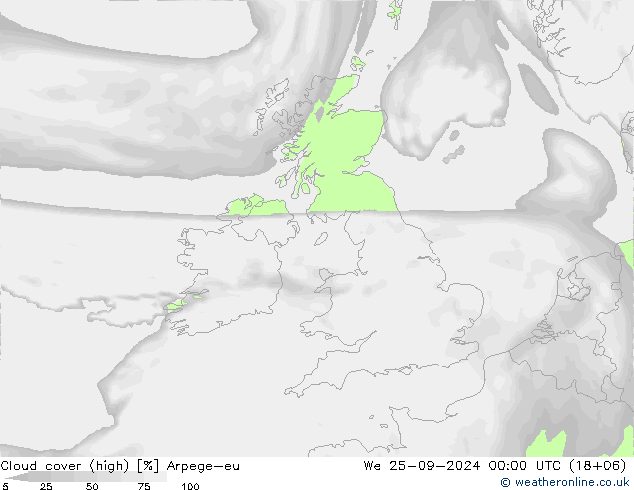 Bulutlar (yüksek) Arpege-eu Çar 25.09.2024 00 UTC