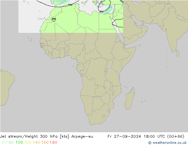 Corriente en chorro Arpege-eu vie 27.09.2024 18 UTC