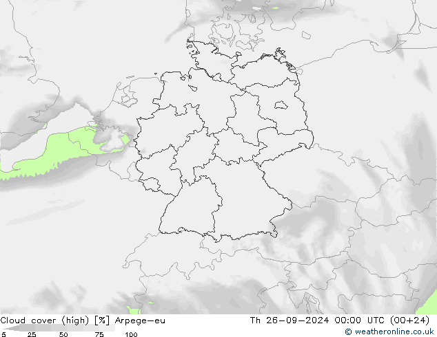 Bewolking (Hoog) Arpege-eu do 26.09.2024 00 UTC