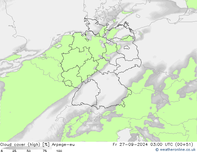 Bulutlar (yüksek) Arpege-eu Cu 27.09.2024 03 UTC