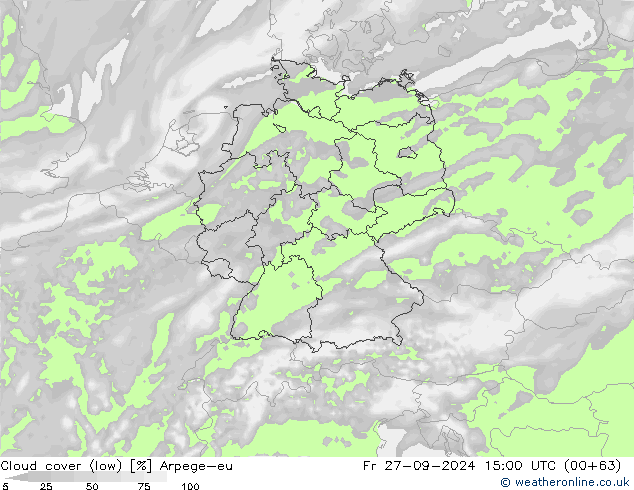 Bulutlar (düşük) Arpege-eu Cu 27.09.2024 15 UTC