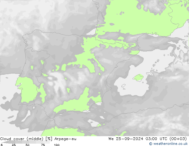 Nubi medie Arpege-eu mer 25.09.2024 03 UTC