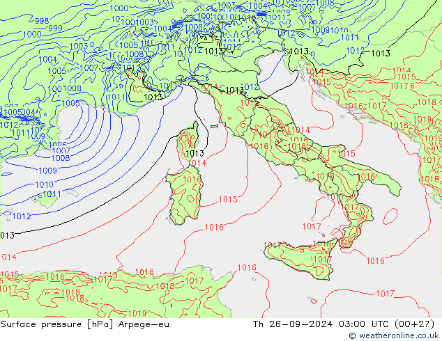 pressão do solo Arpege-eu Qui 26.09.2024 03 UTC