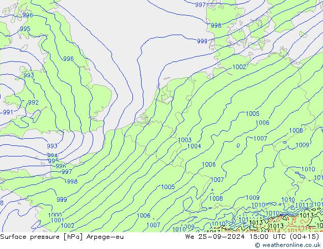 Luchtdruk (Grond) Arpege-eu wo 25.09.2024 15 UTC