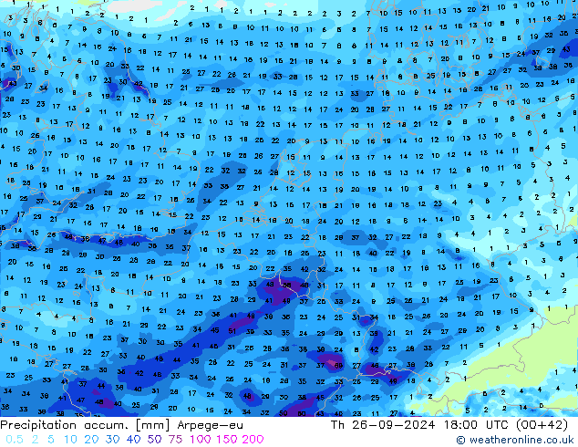 Nied. akkumuliert Arpege-eu Do 26.09.2024 18 UTC