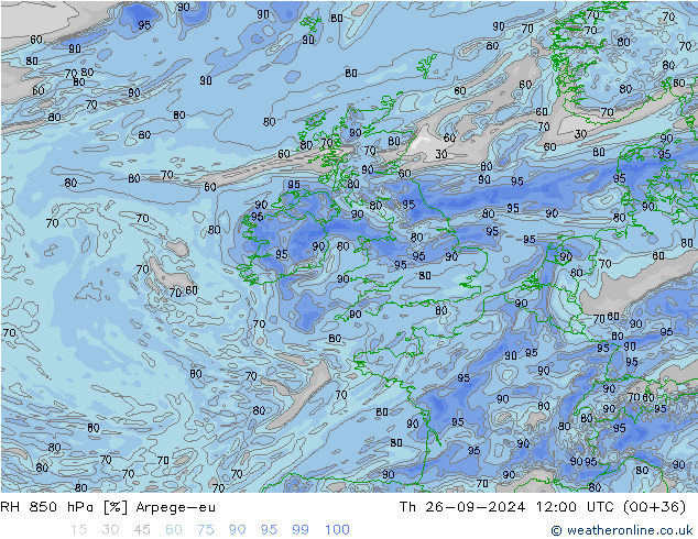 RV 850 hPa Arpege-eu do 26.09.2024 12 UTC