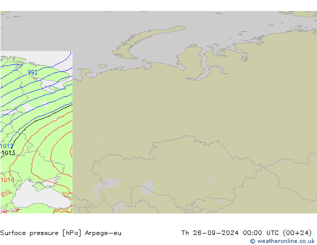 Luchtdruk (Grond) Arpege-eu do 26.09.2024 00 UTC