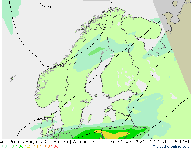 Jet stream Arpege-eu Sex 27.09.2024 00 UTC