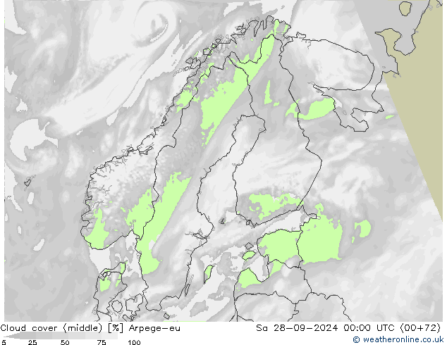 Nuages (moyen) Arpege-eu sam 28.09.2024 00 UTC