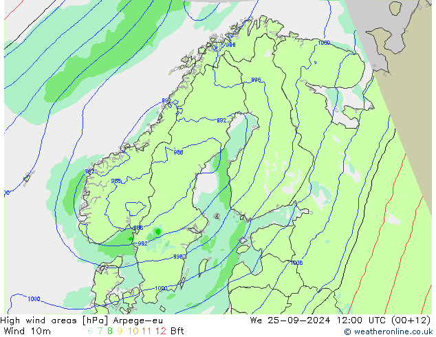 Izotacha Arpege-eu śro. 25.09.2024 12 UTC